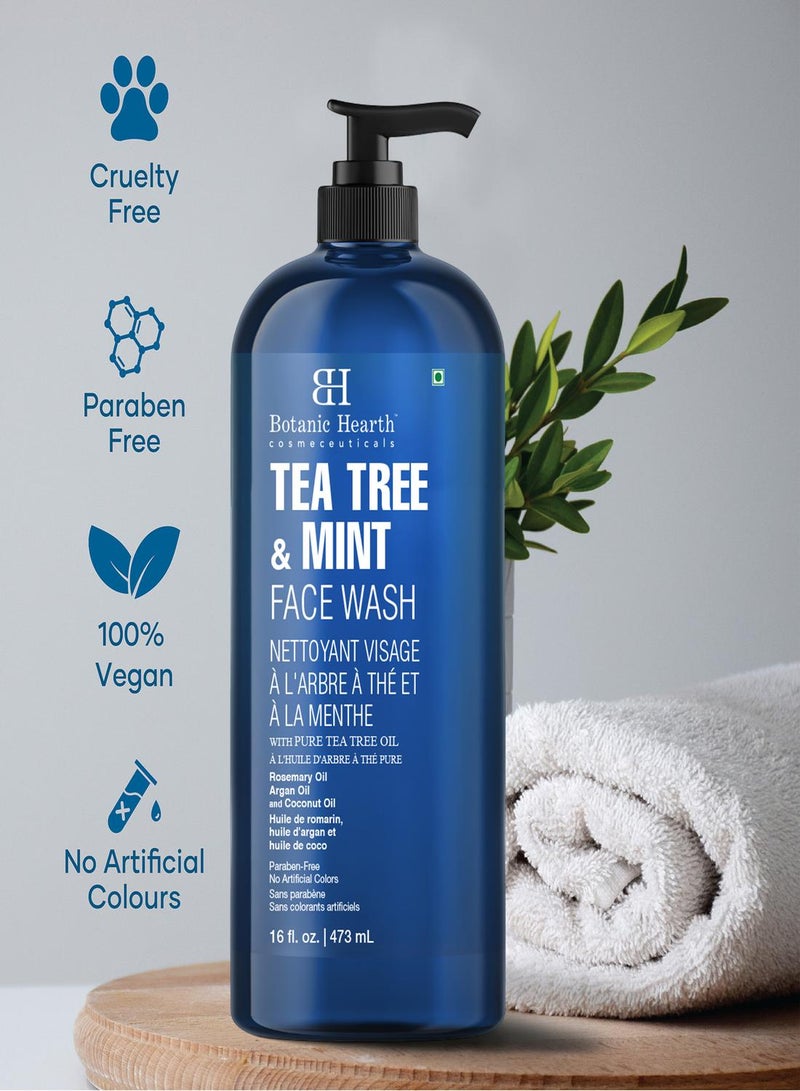 Botanic Hearth Tea Tree Face Wash with Mint - Hydrating Liquid Face Soap with Pure Tea Tree Oil - for Women and Men- 16 fl oz - Image 4
